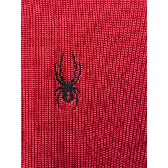 SOLD ⛄️⛄️😍Spyder Mens Sweater Half Zip Fleece Red Black Pullover Sweater - Picture 6 of 8